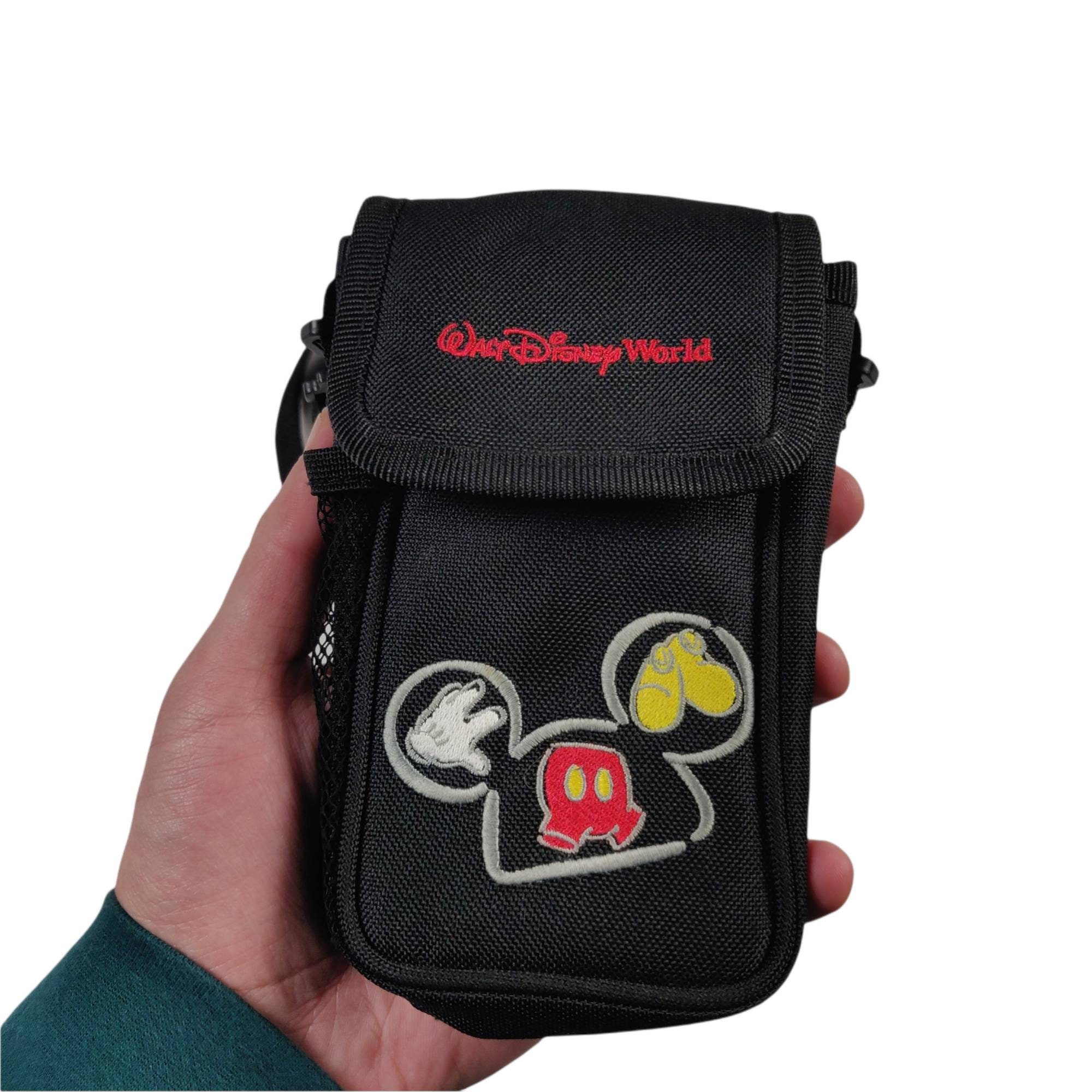 90s Vintage WDW Bag Walt Disney World Embroidered Mickey Mouse Ears Camera Bag Phone Case Crossbody Bag Shoulder Belt Bag Nylon Black Etsy