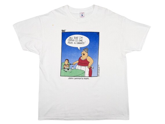 90s Vintage JOHN LENNON T-shirt 1994 Leigh Rubin Rubes Comic 