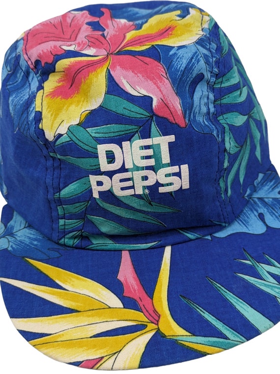 Vintage DIET PEPSI Hat Tropical Hawaiian Floral P… - image 2