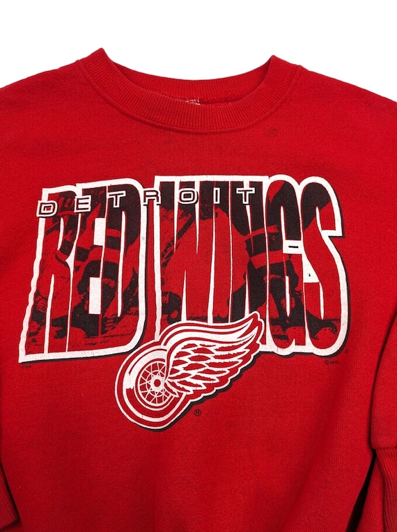 KIDS || 90's Vintage RED WINGS Sweatshirt Detroit… - image 3