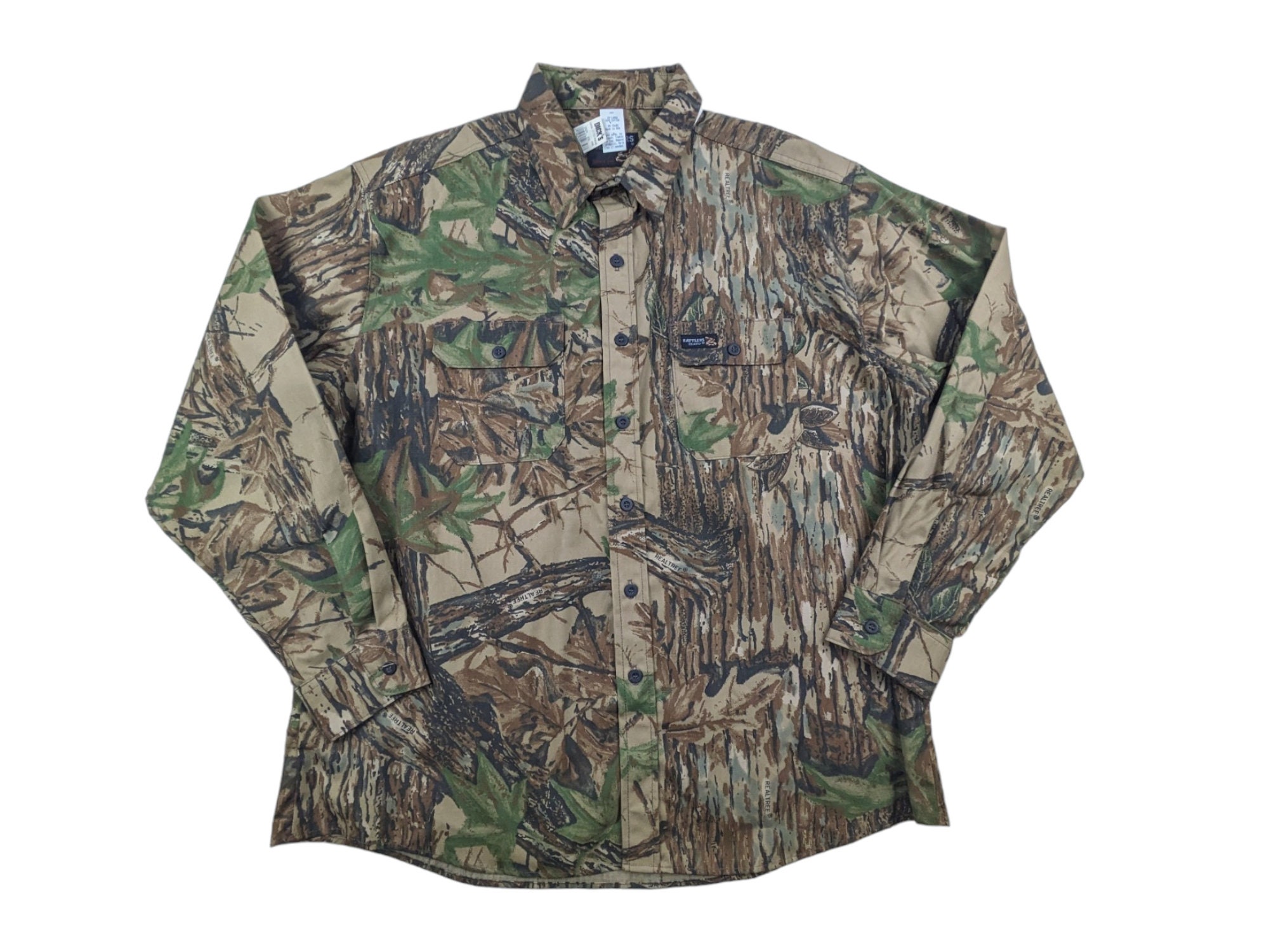Vintage Rattlers Brand Camo Shirt Mens L Cotton Chamois Realtree Hunting  USA – St. John's Institute (Hua Ming)