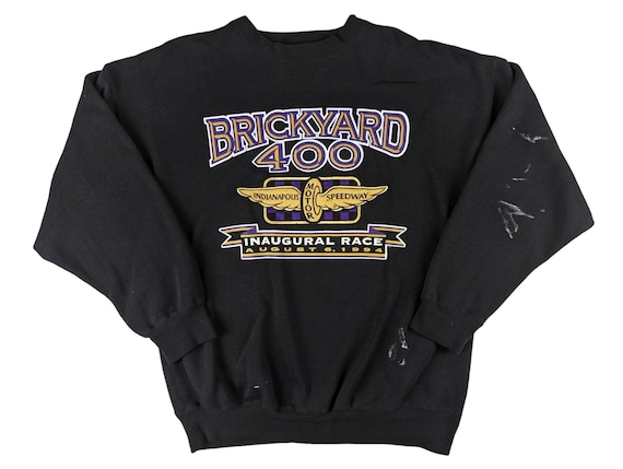 90s Vintage RACING Sweatshirt Embroidered Indiana… - image 1