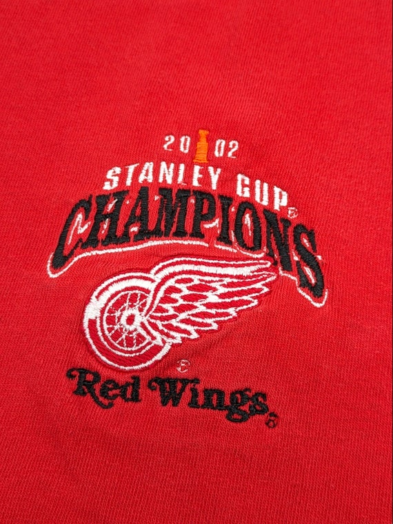 Vintage RED WINGS T-Shirt Embroidered 2002 Detroi… - image 3