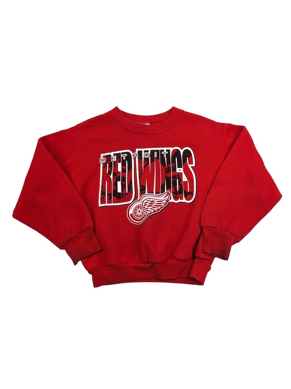 KIDS || 90's Vintage RED WINGS Sweatshirt Detroit… - image 1