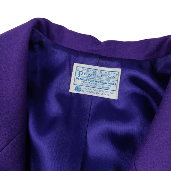 80s Vintage Pendleton Blazer: Purple Virgin Wool,… - image 9