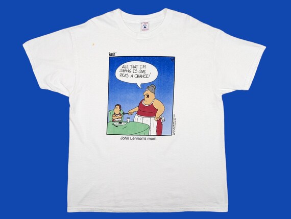 90s Vintage JOHN LENNON T-shirt 1994 Leigh Rubin Rubes Comic 