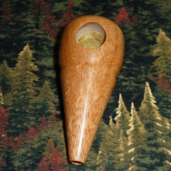 Tigerwood Smoking Pipe, Legal Herb / Tobacco - Adventure Ready - Unbreakable - Compact Pocket Size - Backpacker Pipe -