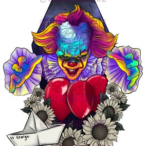 Hora de flutuar... (Pennywise, IT, Stephen King, terror, filme, anos 80, assustador, balões, girassóis, Georgie, palhaço, medo)