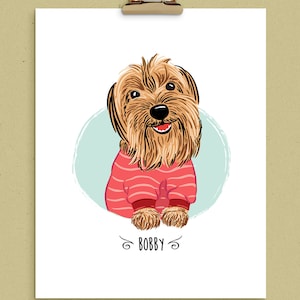Custom Pet portrait, Personalized Christmas gift, Gift for dog lover, Pet illustration, Dog portrait, Cat portrait, Gift for dog mom