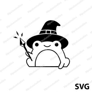 Grenouille mignonne sorcière animal ami Cricut Silhouette camée fichier numérique SVG