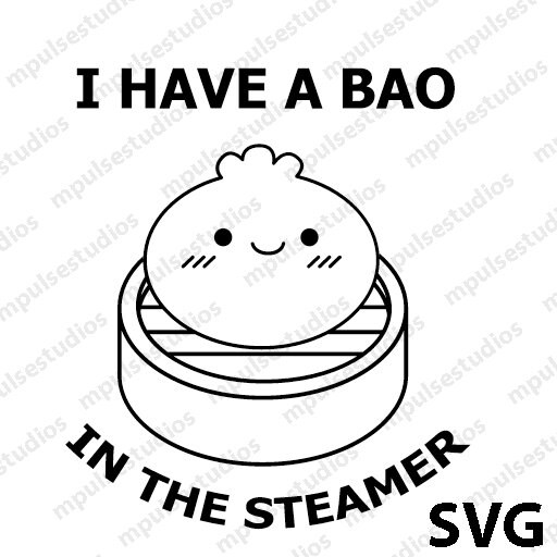 Bao in the Steamer Pregnant Announcement Cricut Silhouette Cameo Digital File SVG Etsy