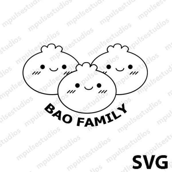 Steamed Bao Family Cricut Silhouette Cameo Digital File SVG