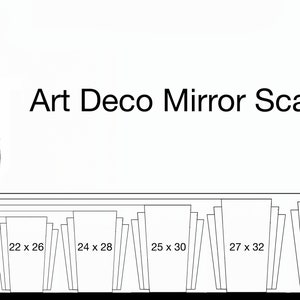 Art Deco Mirror. Fantail style art deco wall mirror with antiqued mirror accent panel. image 5