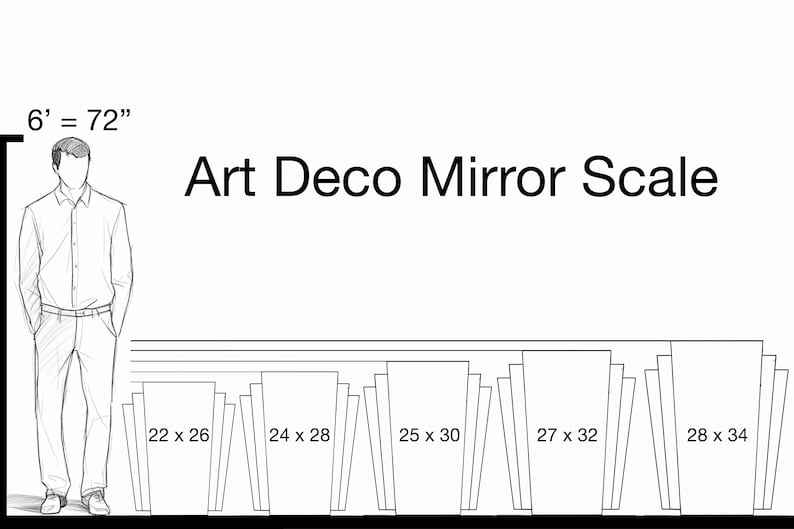 Art Deco Mirror. Fantail style art deco wall mirror with antiqued mirror accent panel. image 5