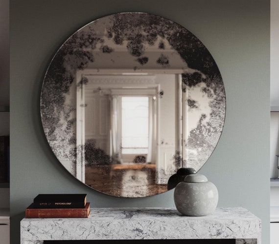 Antique Cloudy Border Mirror 32 X 54 Antique Cloudy Border Mirror 32 X 54