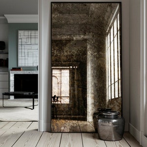 Custom 30x40 Version of our gold antiqued mirror w/ an Aged Brass Frame