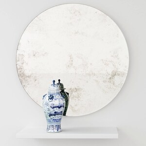 Large wall mirror. Unique round Art Deco hanging glass mirror. image 3