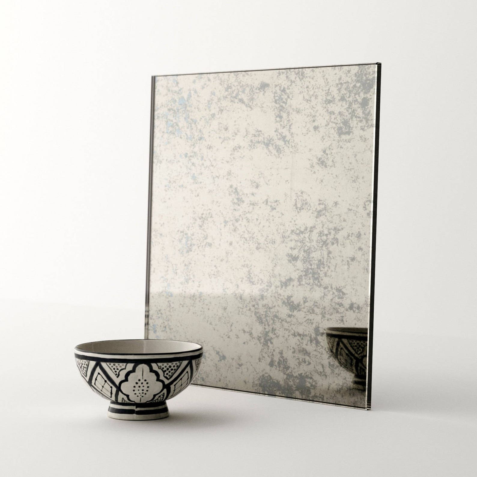 Framed antiqued mirror. Hanging wall mirror with black iron Etsy