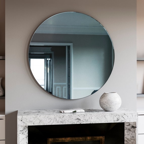 Frameless Smoked Antique Mirror. Antiqued Grey Glass Mirror With Cloudy,  Smokey Feel. Vintage-inspired Antique Wall Mirror. 