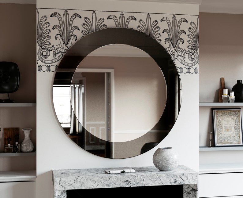 Art Deco wall mirror. Deco inspired hanging frameless wall Etsy