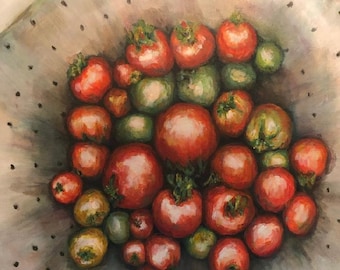 Summery Cherry Tomatoes Oil Painting