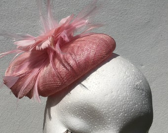 Pink Fascinator Pink Feather Cocktail Hat