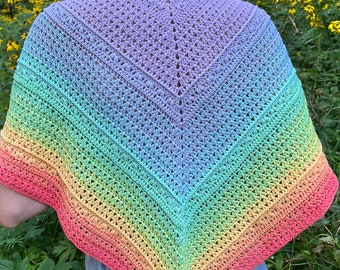 Pastel Rainbow 100% cotton Shawl Scarf