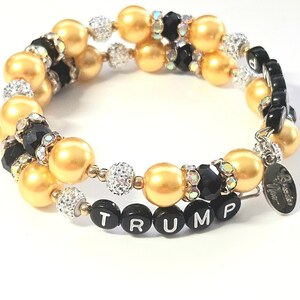 Trump Bracelet, Trump Letter Bracelet, President Trump Bracelet, Gold Trump Bracelet, Trump MAGA Bracelet, Republican Bracelet