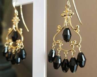 Chandelier Earrings, Chandelier Earrings Gold, Chandelier Earrings Black, Chandelier Earrings Crystal, Chandelier Earrings Swarovski, Formal