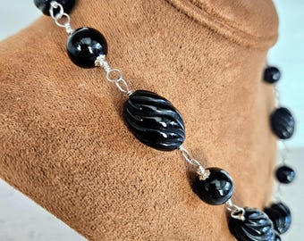 Handmade Black Onyx and Sterling Silver Jewelry Set