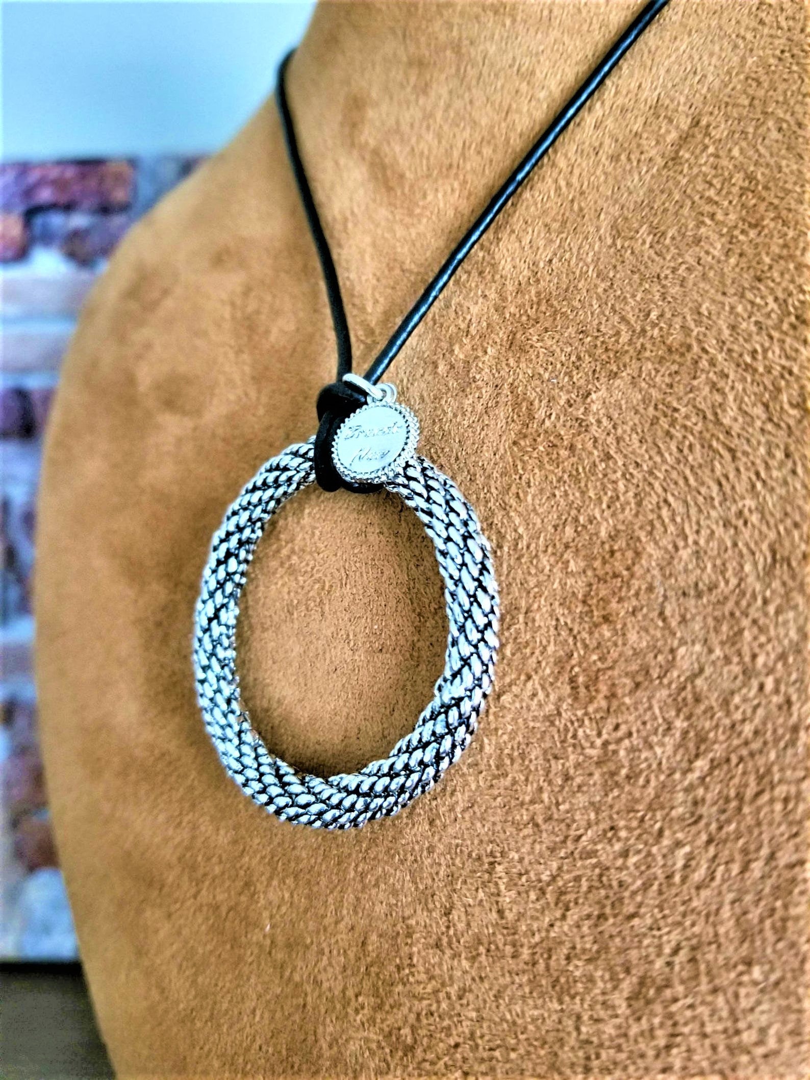 Black Leather Necklace Black Leather Necklace Statement Etsy