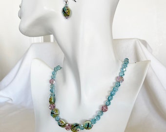 Necklace Crystals Austrian Aquamarine Dragonfly Beads