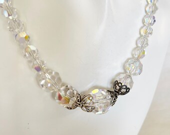 Bride Wedding Necklace Crystals Clear AB Swarovski One-of-a-kind