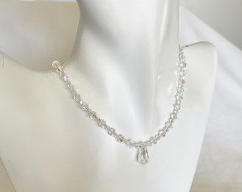 Bride Wedding Necklace Set "Clear AB" Austrian Crystals