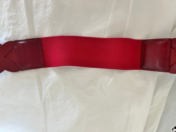 Red Leather Braided Belt Elise M Tag - image 7