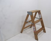 Vintage Step Ladder, Wood Three Step Ladder, Small Step Stool, Wooden Folding Step Stool, Plant Stand, Rustic Ladder, Farmhouse Stool