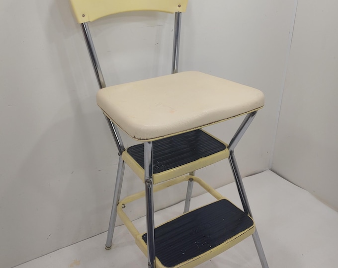 Vintage Kitchen Step Stool, Cosco Kitchen Stool With Fold up Seat, Mid ...