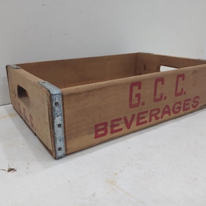 Wood Crate, Soda Crate, G.C.C Wood Storage Crate, Wood Box, Photo Prop,Serving Tray