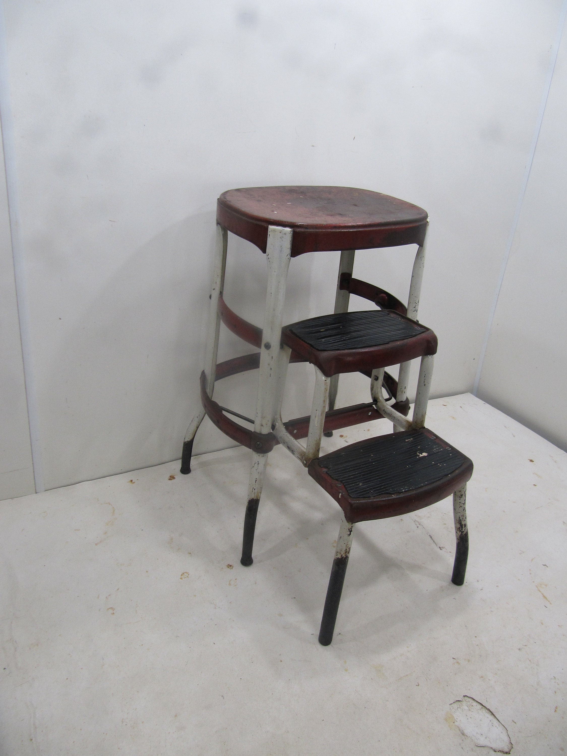 Old fashioned kitchen stool with steps hot sale
