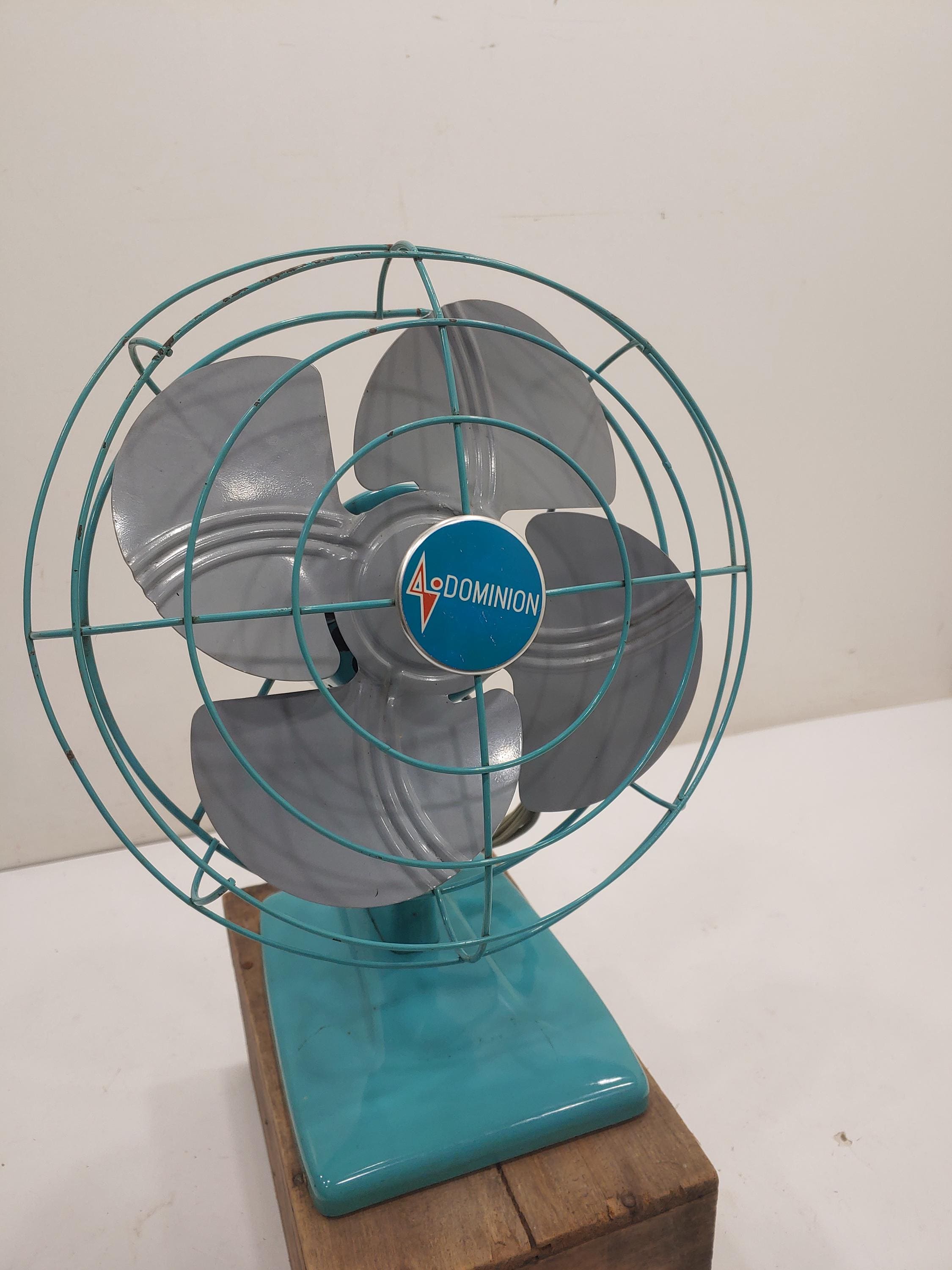 Vintage Oscillating Dominion Fan, Working Antique Fan, Old Table