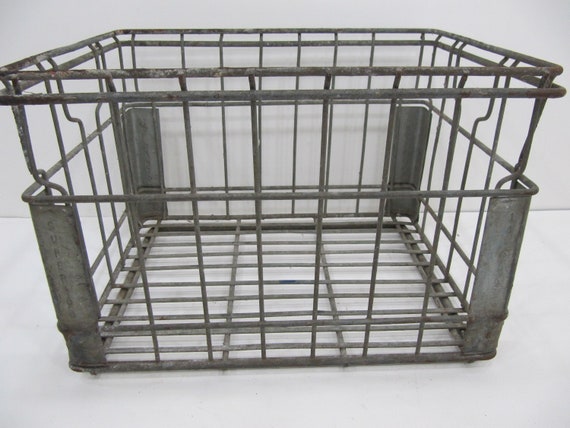 Buy Vintage Metal Milk Crate, Superior Canto , Wire Crate
