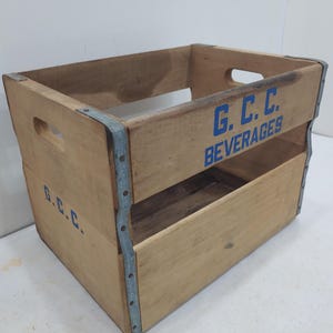 Wood Crate, Soda Crate, G.C.C Wood Storage Crate, Wood Box, Photo Prop,Serving Tray
