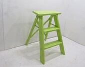Vintage Step Ladder, Wood Three Step Ladder, Small Step Stool, Wooden Folding Step Stool, Plant Stand, Rustic Ladder, Farmhouse Stool