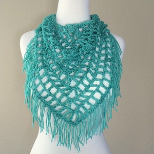 Summer Triangle Cowl Crochet Pattern Fringe Scarf