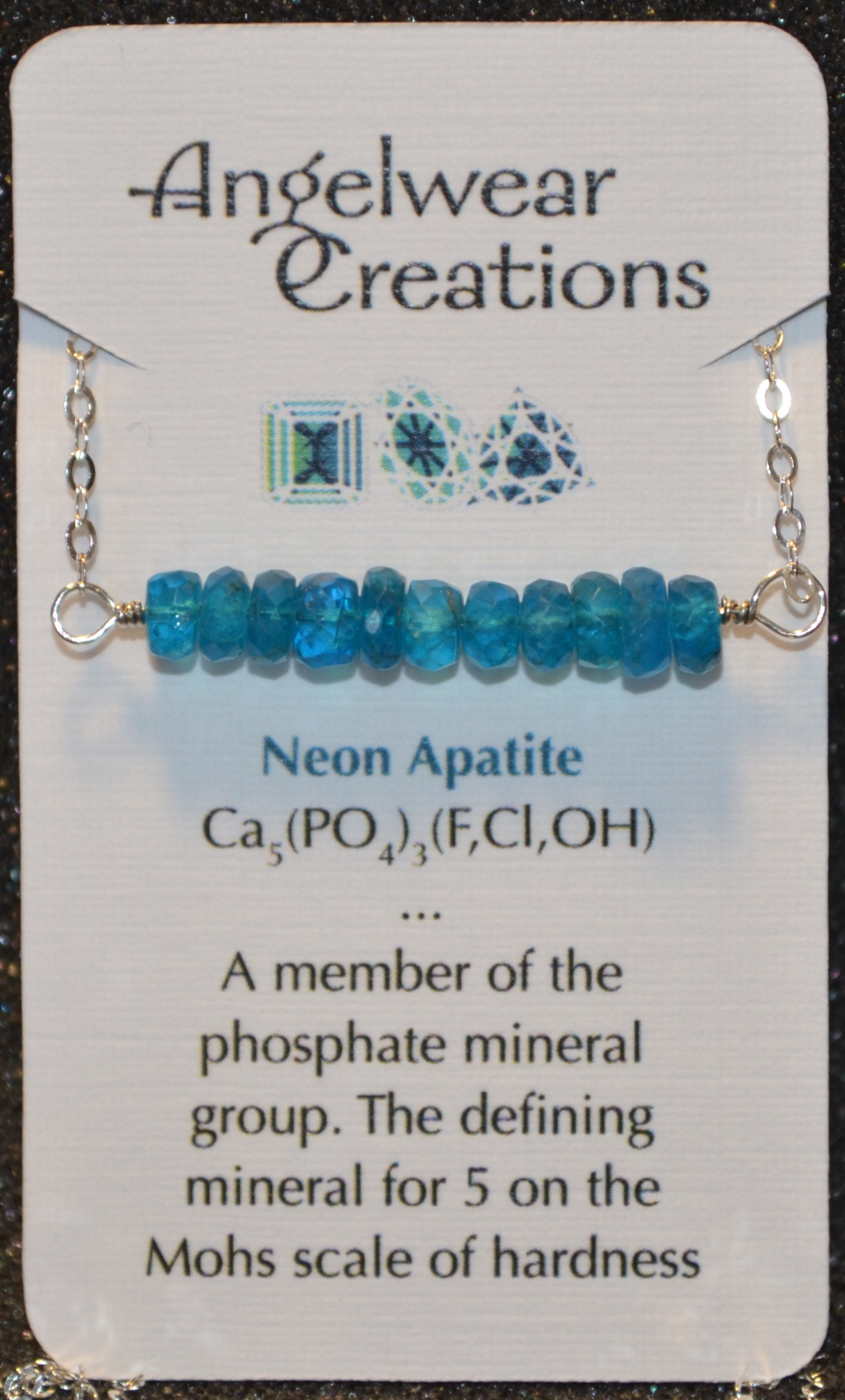 Collana in apatite neon naturale: pietra preziosa rondella