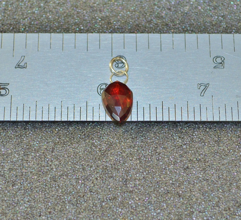Genuine Garnet Faceted Fancy Briolette Pendant Dainty minimal simple layering red January birthstone. Goldfill Or Sterling You Choose