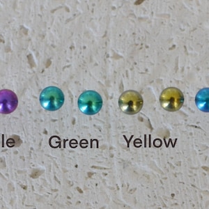 Titanium Ball Stud Or Post Earrings 4 mm Ball - Choose a color! Matching titanium earring backs included, nickel free and hypoallergenic.