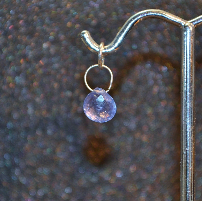 Genuine Tanzanite Faceted Briolette Necklace Or Pendant Dainty minimal simple layering December birthstone in sterling silver. You Choose