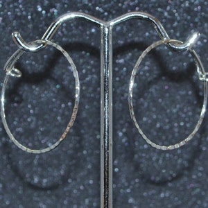 Sterling Silver 1 1/16&quot; (26 mm) Hammered/Textured Hoop Earrings - 20g. for cartilage, rook, and lobes, nickel-free and hypoallergenic.