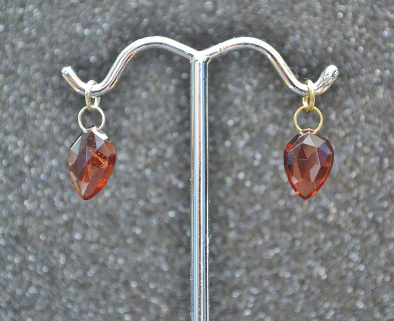 Genuine Garnet Faceted Fancy Briolette Pendant Dainty minimal simple layering red January birthstone. Goldfill Or Sterling You Choose